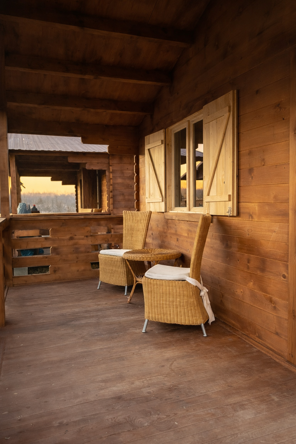 Cabana in lumina de seara